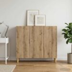 vidaXL Servírovacia skriňa Dub artisan 89 x 34,5 x 80 cm