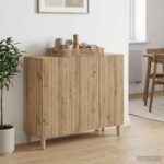 vidaXL Servírovacia skriňa Dub artisan 89 x 34,5 x 80 cm – Obrázok 4