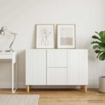 vidaXL Servírovacia skriňa Biela 89 x 34,5 x 60 cm Kompozitné drevo