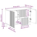 vidaXL Servírovacia skriňa Biela 89 x 34,5 x 60 cm Kompozitné drevo – Obrázok 10