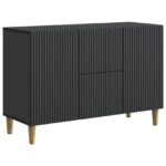 vidaXL Servírovacia skriňa Čierna 89 x 34,5 x 60 cm Kompozitné drevo – Obrázok 2