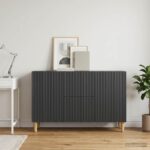 vidaXL Servírovacia skriňa Čierna 89 x 34,5 x 60 cm Kompozitné drevo – Obrázok 4
