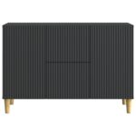 vidaXL Servírovacia skriňa Čierna 89 x 34,5 x 60 cm Kompozitné drevo – Obrázok 6