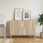 vidaXL Servírovacia skriňa so zásuvkou Dub sonoma 89 x 34,5 x 60 cm – Obrázok 4