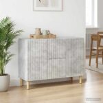vidaXL Servírovacia skriňa so zásuvkou Betónovo sivá 89 x 34,5 x 60 cm – Obrázok 4