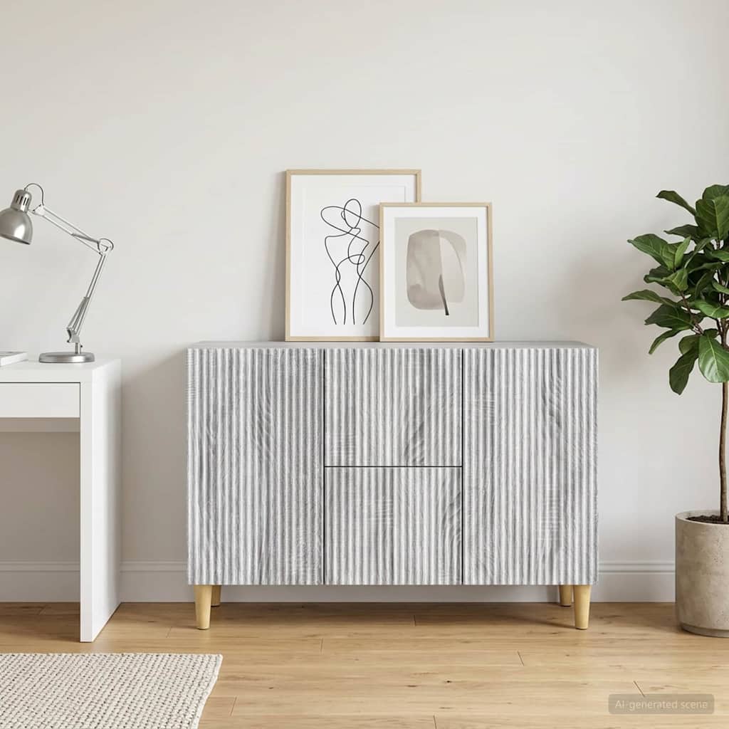 894661_1.jpg vidaXL Servírovacia skriňa so zásuvkou Sivá sonoma 89 x 34,5 x 60 cm – Obrázok 1