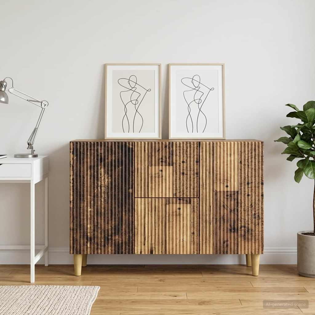 894663_1.jpg vidaXL Servírovacia skriňa so zásuvkou Staré drevo 89 x 34,5 x 60 cm – Obrázok 1