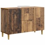 vidaXL Servírovacia skriňa so zásuvkou Staré drevo 89 x 34,5 x 60 cm – Obrázok 3