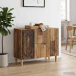 vidaXL Servírovacia skriňa so zásuvkou Staré drevo 89 x 34,5 x 60 cm – Obrázok 4
