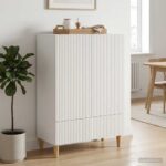 vidaXL Servírovacia skriňa Biela 66 x 34,5 x 95 cm Kompozitné drevo