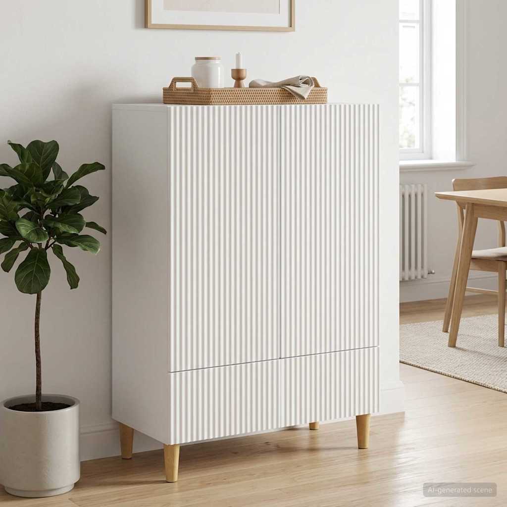 894665_1.jpg vidaXL Servírovacia skriňa Biela 66 x 34,5 x 95 cm Kompozitné drevo – Obrázok 1