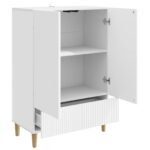 vidaXL Servírovacia skriňa Biela 66 x 34,5 x 95 cm Kompozitné drevo – Obrázok 4
