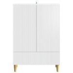 vidaXL Servírovacia skriňa Biela 66 x 34,5 x 95 cm Kompozitné drevo – Obrázok 5