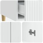 vidaXL Servírovacia skriňa Biela 66 x 34,5 x 95 cm Kompozitné drevo – Obrázok 8