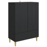 vidaXL Servírovacia skriňa Čierna 66 x 34,5 x 95 cm Kompozitné drevo – Obrázok 2