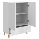 vidaXL Servírovacia skriňa Biela s vysokým leskom 66 x 34,5 x 95 cm – Obrázok 4