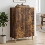 vidaXL Servírovacia skriňa so zásuvkou Dymový dub 66 x 34,5 x 95 cm