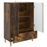 vidaXL Servírovacia skriňa so zásuvkou Dymový dub 66 x 34,5 x 95 cm – Obrázok 4