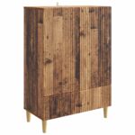 vidaXL Servírovacia skriňa so zásuvkou Staré drevo 66 x 34,5 x 95 cm – Obrázok 2