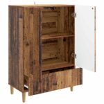 vidaXL Servírovacia skriňa so zásuvkou Staré drevo 66 x 34,5 x 95 cm – Obrázok 4