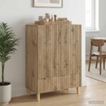 vidaXL Servírovacia skriňa so zásuvkou Dub artisan 66 x 34,5 x 95 cm – Obrázok 3