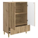 vidaXL Servírovacia skriňa so zásuvkou Dub artisan 66 x 34,5 x 95 cm – Obrázok 4