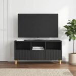 vidaXL TV skrinka Čierna 102 x 34,5 x 50 cm Kompozitné drevo