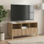 vidaXL TV skrinka Dub artisan 102 x 34,5 x 50 cm Kompozitné drevo
