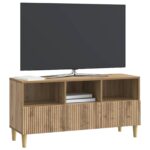 vidaXL TV skrinka Dub artisan 102 x 34,5 x 50 cm Kompozitné drevo – Obrázok 3