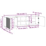 vidaXL TV skrinka Biela 150 x 31 x 50 cm Kompozitné drevo – Obrázok 11