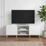 vidaXL TV skrinka Biela s vysokým leskom 150 x 31 x 50 cm