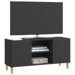 vidaXL TV skrinka Čierna 102 x 34,5 x 50 cm Kompozitné drevo – Obrázok 3