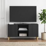 vidaXL TV skrinka Čierna 102 x 34,5 x 50 cm Kompozitné drevo – Obrázok 4