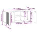 vidaXL TV skrinka Betónovo sivá 102 x 34,5 x 50 cm Kompozitné drevo – Obrázok 12