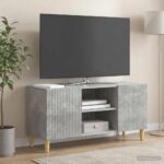 vidaXL TV skrinka Betónovo sivá 102 x 34,5 x 50 cm Kompozitné drevo – Obrázok 4