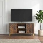 vidaXL TV skrinka Dymový dub 102 x 34,5 x 50 cm Kompozitné drevo