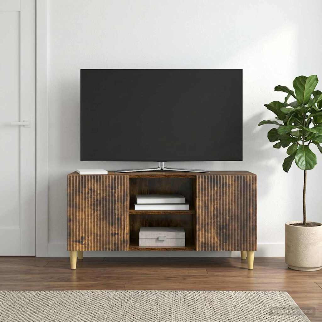 894700_1.jpg vidaXL TV skrinka Dymový dub 102 x 34,5 x 50 cm Kompozitné drevo – Obrázok 1