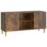 vidaXL TV skrinka Dymový dub 102 x 34,5 x 50 cm Kompozitné drevo – Obrázok 2