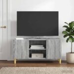 vidaXL TV skrinka Sivá sonoma 102 x 34,5 x 50 cm Kompozitné drevo – Obrázok 4