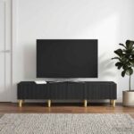 vidaXL TV skrinka Čierna 147 x 34,5 x 30 cm Kompozitné drevo