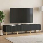 vidaXL TV skrinka Čierna 147 x 34,5 x 30 cm Kompozitné drevo – Obrázok 4