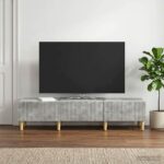 vidaXL TV skrinka Betónovo sivá 147 x 34,5 x 30 cm Kompozitné drevo – Obrázok 4