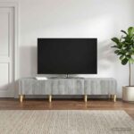 vidaXL TV skrinka Sivá sonoma 147 x 34,5 x 30 cm Kompozitné drevo