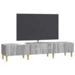 vidaXL TV skrinka Sivá sonoma 147 x 34,5 x 30 cm Kompozitné drevo – Obrázok 3