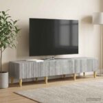 vidaXL TV skrinka Sivá sonoma 147 x 34,5 x 30 cm Kompozitné drevo – Obrázok 4