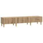 vidaXL TV skrinka Dub artisan 147 x 34,5 x 30 cm Kompozitné drevo – Obrázok 2