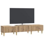 vidaXL TV skrinka Dub artisan 147 x 34,5 x 30 cm Kompozitné drevo – Obrázok 3