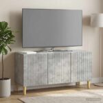 vidaXL TV skrinka Betónovo sivá 99 x 34,5 x 50 cm Kompozitné drevo