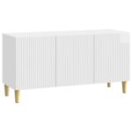 vidaXL TV skrinka Biela s vysokým leskom 99 x 34,5 x 50 cm – Obrázok 2