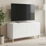 vidaXL TV skrinka Biela s vysokým leskom 99 x 34,5 x 50 cm – Obrázok 4